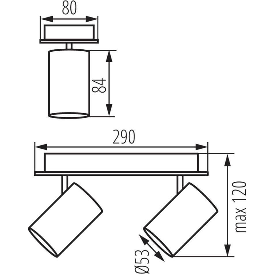 Thumbnail - Kanlux, Wandleuchte + Deckenleuchte, Wand-Deckenleuchte EVALO GU10 Weiss 2x 35692 (GU10)