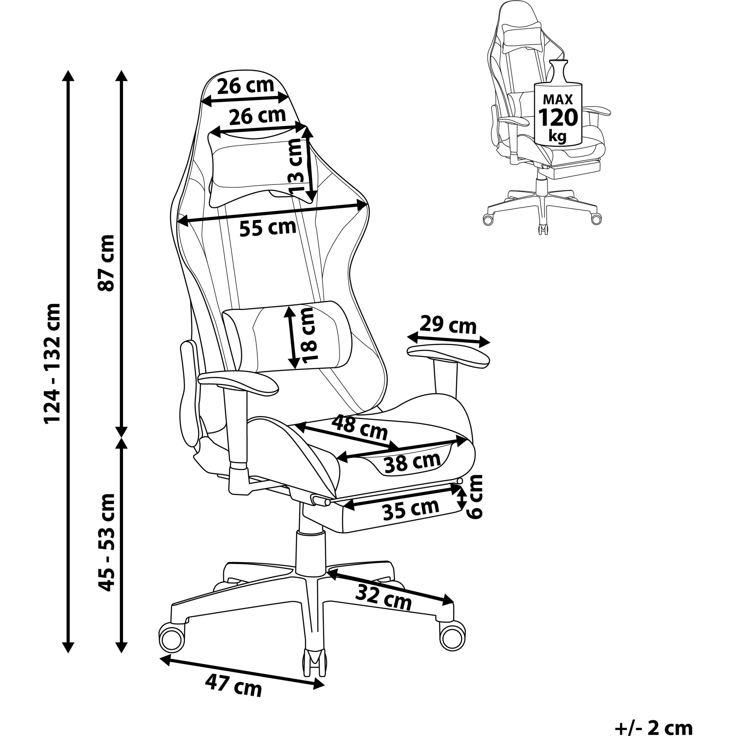 Thumbnail - Beliani Victory, Gaming Stuhl, Schwarz, Rot