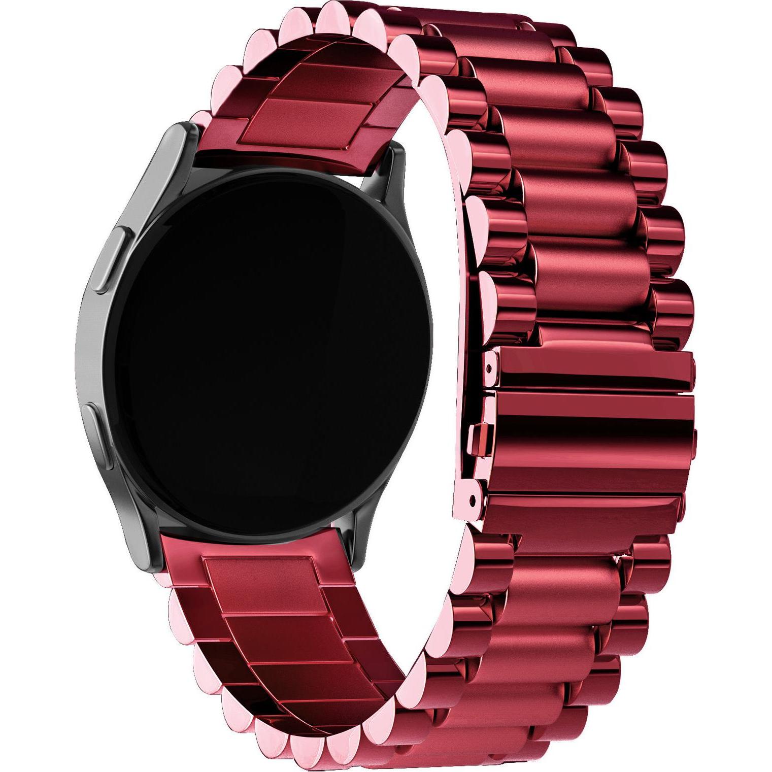 Thumbnail - Strap-it Stahlarmband (22 mm, Edelstahl), Uhrenarmband, Rot
