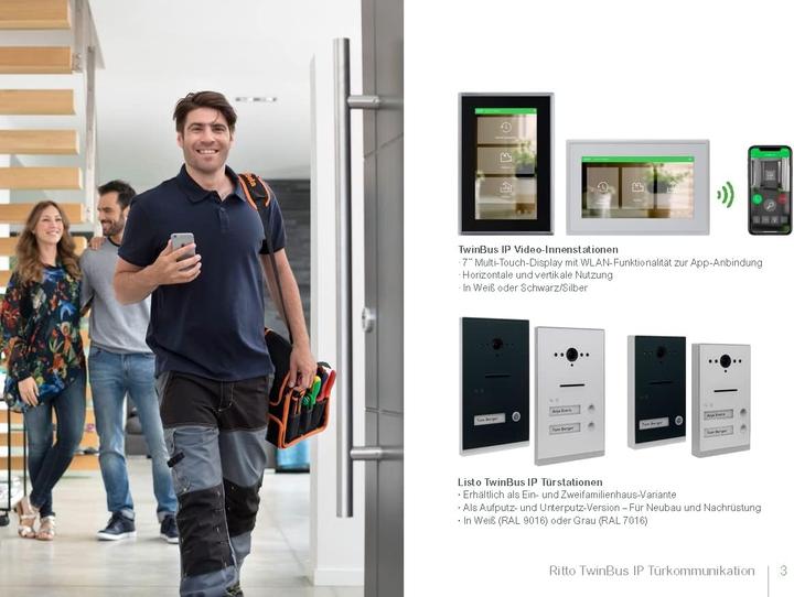 Actual product image Ritto Listo Video RGE2092170 Single-family home set TwInnensechskant IP White AP 1 (Wi-Fi)