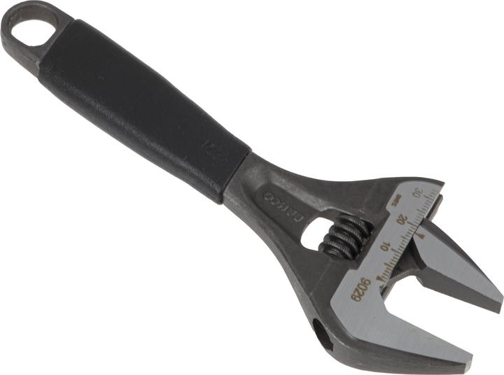 Actual product image Bahco ERGO 32 mm open-end spanner with extra-large opening width, central nut and rubber handle, phospha (32 mm)