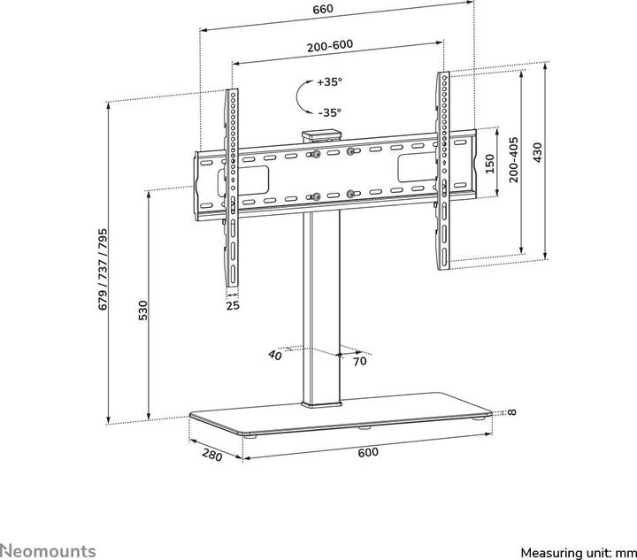Actual product image Neomounts TV table stand (40 kg, 37" - 70")