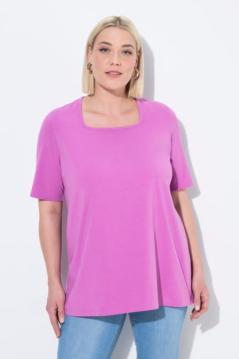Produktbild Ulla Popken T-Shirt, A-Linie, Carré-Ausschnitt, Halbarm (58)