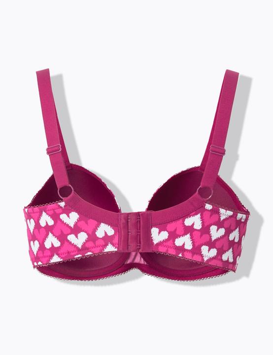 Actual product image Ulla Popken Heart Print Underwire Bra (85 E)