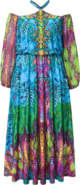 Produktbild Ulla Popken Offshoulder-Maxikleid, Chiffon, blickdichtes Unterkleid (50)