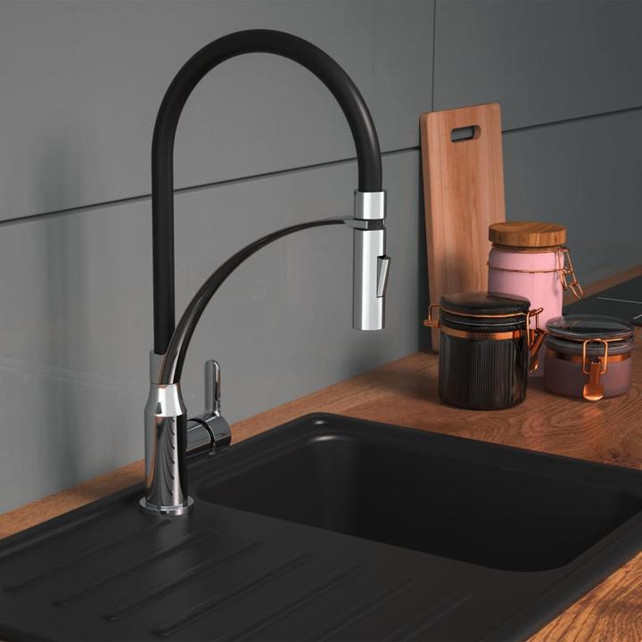 Produktbild Eisl Wasserhahn Küche CARNEO Spültischarmatur Chrom Schwarz Brause Ausziehbar Schwenkbar NI183CARCRB