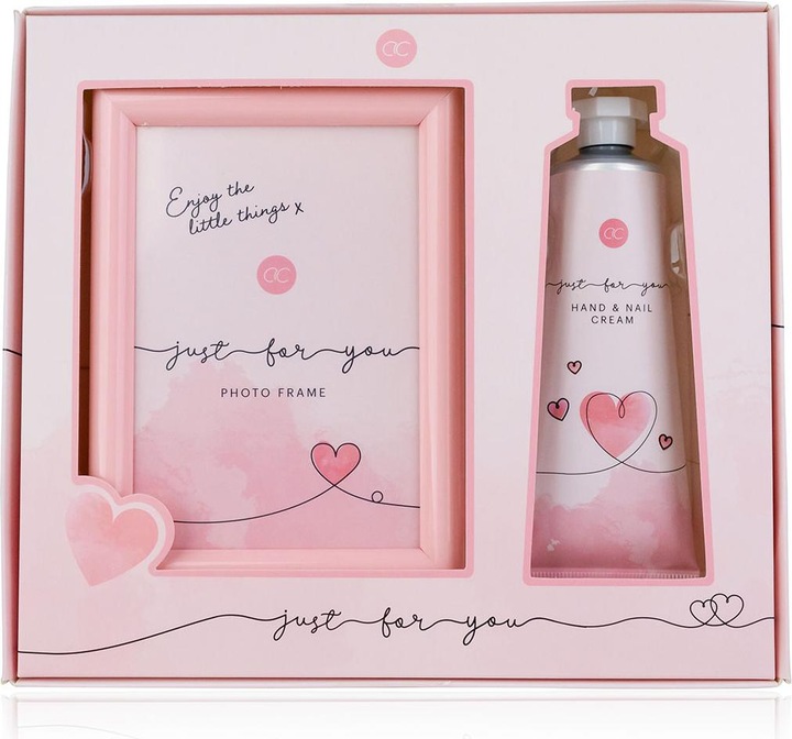 Produktbild Accentra Badeset JUST FOR YOU in Geschenkbox, inkl. 60ml Hand- & Nagelcreme, Fotorahmen (geeignet für Bildgrö (Haarpflege set)