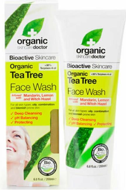 Actual product image Dr. Organic BIOACTIVE ORGANIC Tea Tree Facial Toner 200 ml (Facial cleansing wipes, 200 ml)