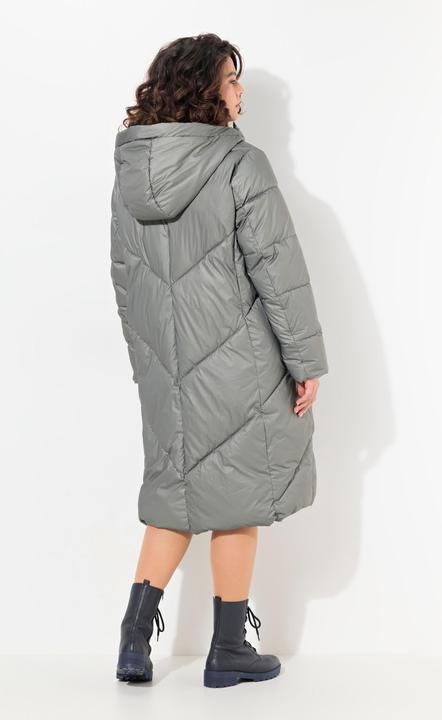 Image du produit Ulla Popken Manteau matelassé, capuche et cordon de serrage, poignets coupe-vent. Coupe évasée. (42, 44)