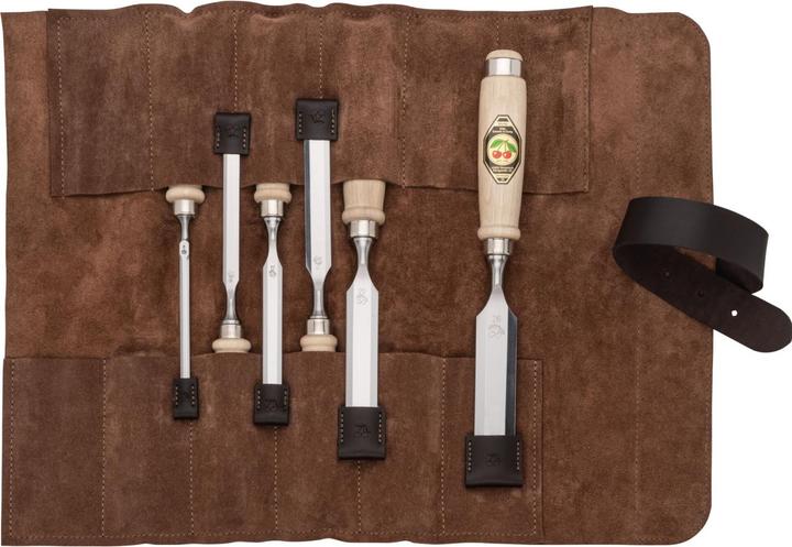 Actual product image Kirschen Chisel set 6-piece leather case 6-10-12-16-20-26 (26 mm)