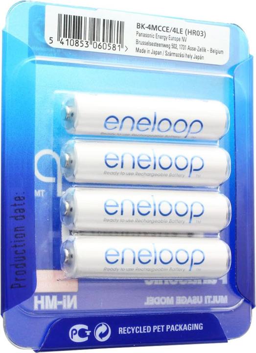 Produktbild Sanyo Eneloop AAA HR-4UTGA und BC-700 LCD-Schnell-Ladegerät (4 Stk., AAA, 700 mAh, Ladegerät inkl. Akku)