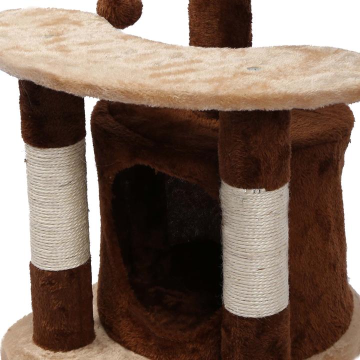 Produktbild Wiltec Kratzbaum 67cm Braun/Beige Katzen Kletterbaum Katzenkratzbaum Katzenbaum (67 cm, Braun+Beige)