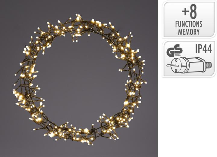 Produktbild Koopman LED-Kranz, Ø 38cm, IP44, warmweiss, Batteriebetrieben, 8 Funktionen