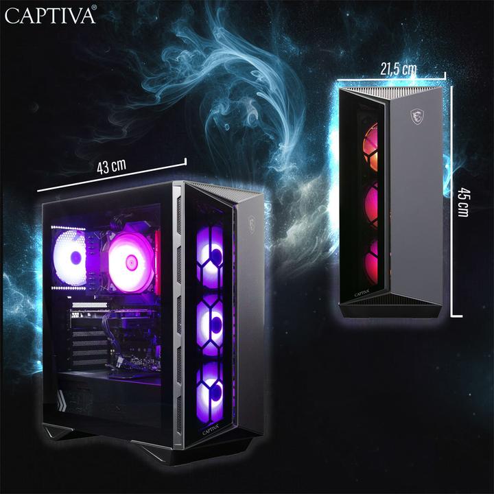 Actual product image Captiva High-end gaming R77-898 Ryzen 5 RX 7800 XT (AMD Ryzen 5 7500F, 16 GB, 1000 GB, Radeon RX 7800 XT)