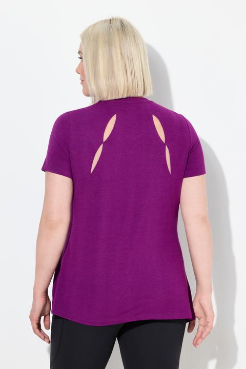 Immagine prodotto Ulla Popken Maglia funzionale con aperture, materiale riciclato, scollo a V e mezze maniche (58)