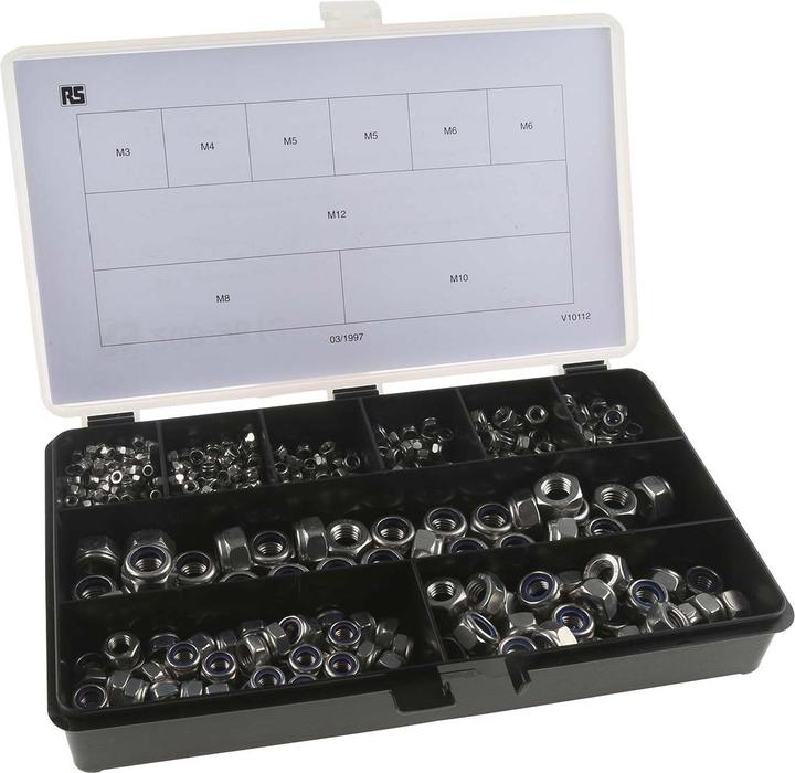 Produktbild RS PRO Muttern Sortiment selbstsichernd A2 (M10, M12, M3, M4, M5, M6, M8)