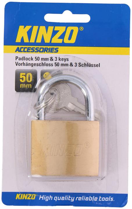 Actual product image Kinzo Padlock 50mm & 3keys st