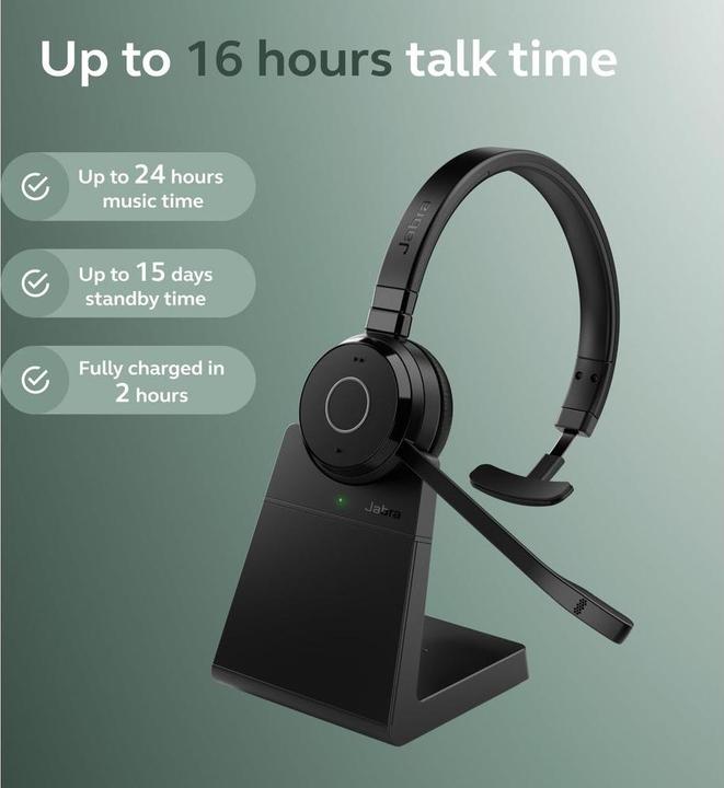 Actual product image Jabra Evolve 65 (Cable, Wireless, USB-A, Microsoft teams)