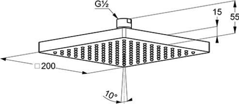 Actual product image Kludi Overhead shower A-QA DN 15 200x200mm chrome (25.80 l/min)