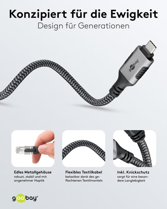 Produktbild Goobay Ethernet-Kabel USB-C auf RJ45, 5 m (USB-C, RJ45, RJ45 (1x))