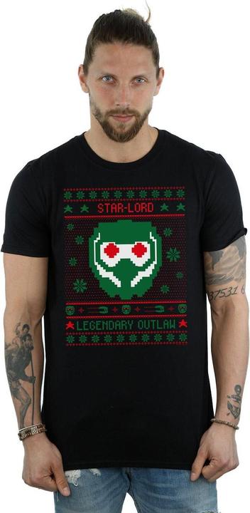 Actual product image Mens Guardians Of The Galaxy Vol. 2 Star Lord Fair Isle T-Shirt (S)