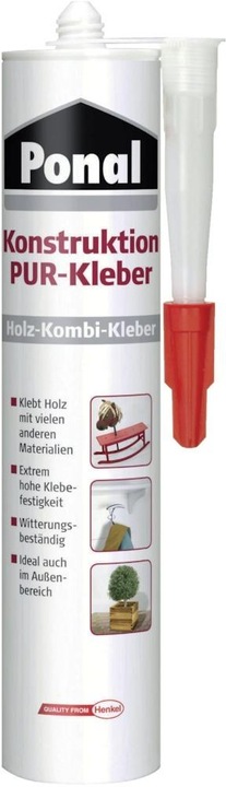 Ponal Construction PUR adhesive Wood glue PEK6N 530 g (530 g)