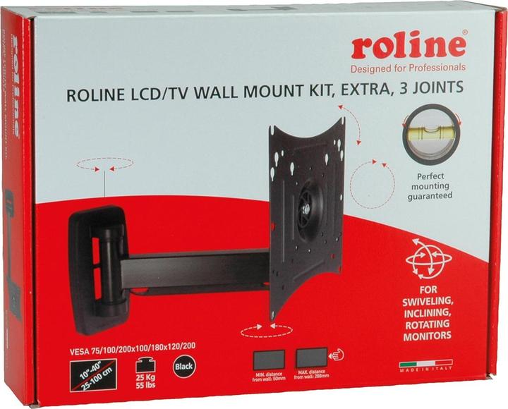 Produktbild Roline LCD/TV-Wandhalterung Extralang 3 Drehpunkte (Wand, 40", 25 kg)