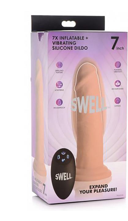 Actual product image Swell 7X Inflatable & Vibrating 7 Silicone Dildo