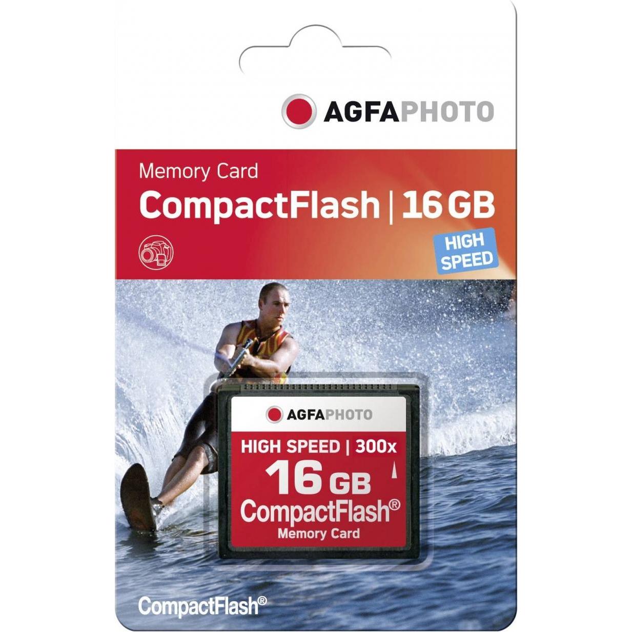 AGFAPHOTO Compact Flash 16GB ad alta velocità 300x MLC (16 GB, CF), Scheda di memoria, Nero