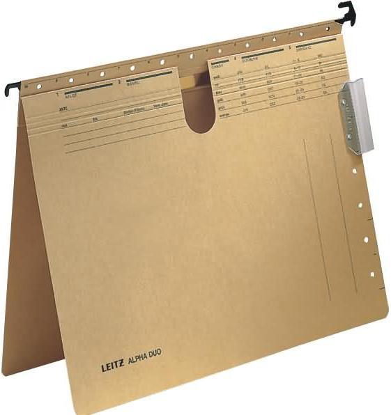 Image du produit Leitz Dossier suspendu ALPHA DUO® DIN A4 250g/m² carton brun naturel (A4, 1 x)