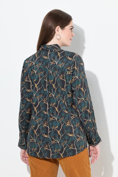 Immagine prodotto Ulla Popken Camicia con stampa in stile country, collo da camicia e maniche lunghe (46, 48)