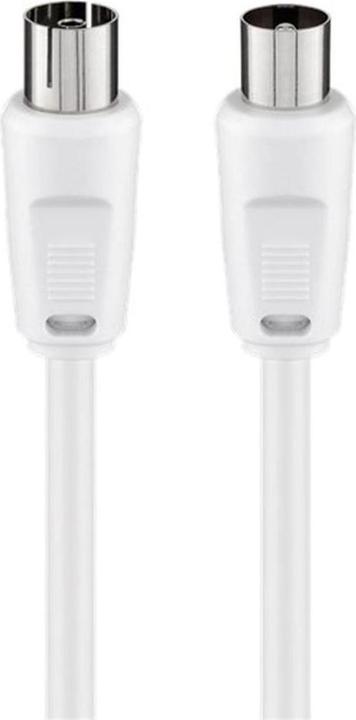 Immagine prodotto Goobay Cavo di collegamento dell'antenna, 100% schermato, bianco, 5 m (80 dB, Cavi antenna)