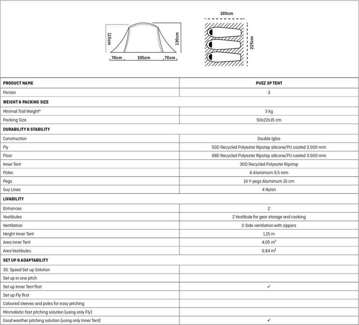 Immagine prodotto Salewa Tenda Puez 3P (Tenda a cupola, 3.34 kg, 3 persone)