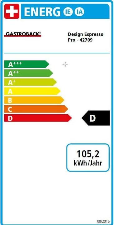 Label énergétique Gastroback Design Espresso Pro