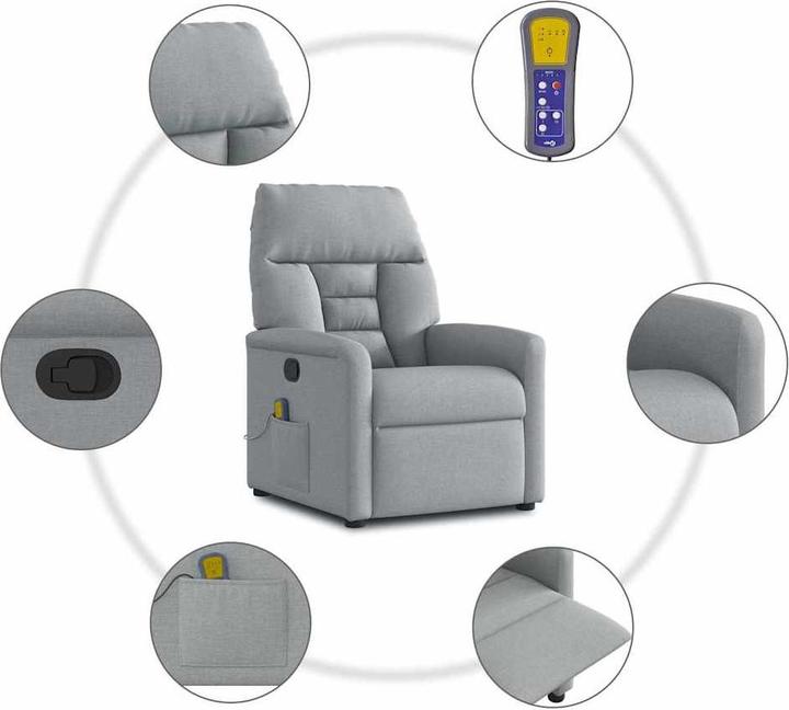 Immagine prodotto vidaXL Sedia da massaggio in tessuto grigio chiaro