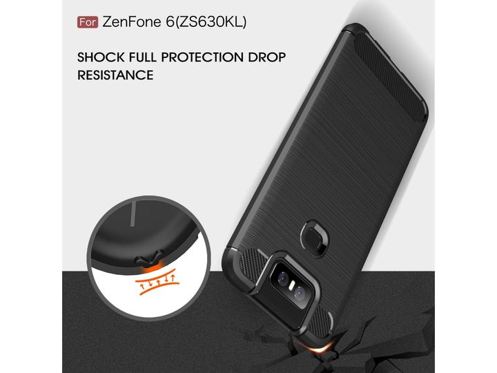 Actual product image Screenguard Asus ZenFone 6 Cover Carbon Brushed Soft TPU (Asus Zenfone 6)