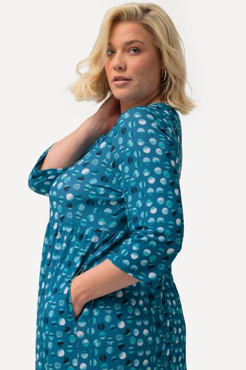 Produktbild Ulla Popken Jerseykleid, Punkte, A-Linie, Rundhals, 3/4-Arm (68)
