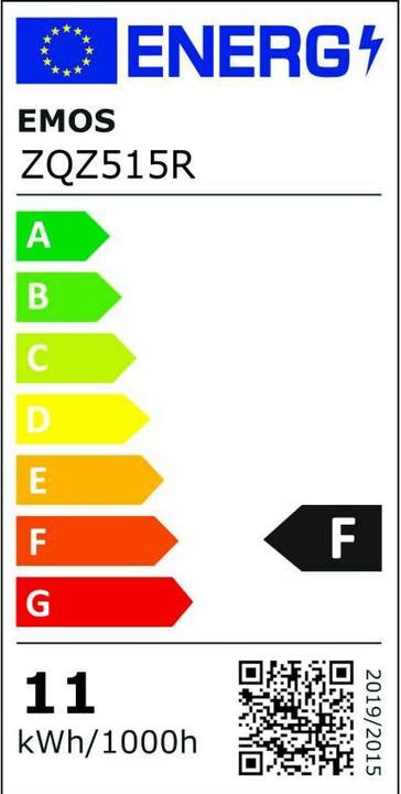 Energie-Label Emos LED Lampe GoSmart A60 / E27 / 11 W (75 W) / 1 050 lm / RGB / dimmbar / Zigbee (E27, 11 W, 1050 lm, 1 x, F)
