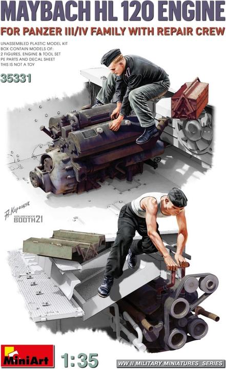 Image du produit Mini art Moteur Maybach HL 120 pour la famille Panzer III/IV w/Repair Crew