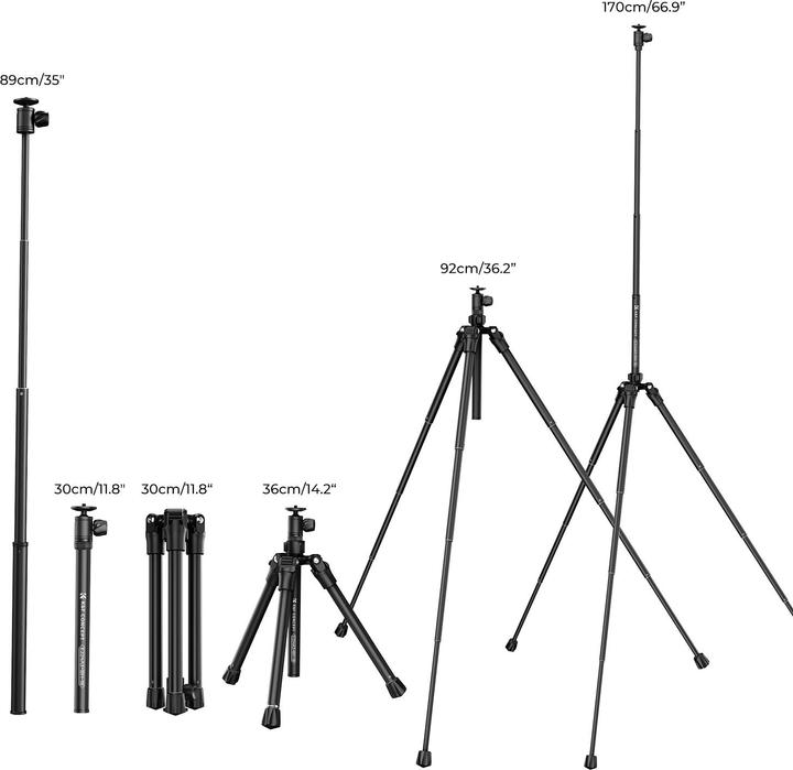 Image du produit K&F Concept E224A3+BH-18 (Argent) Stick à selfie / support pour téléphone portable