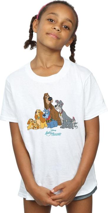 Actual product image Disney Girls Lady And The Tramp Classic Group Cotton T-Shirt (104)