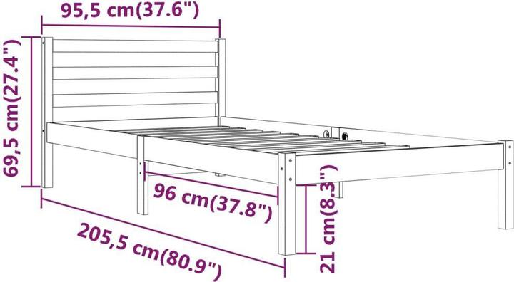 Image du produit vidaXL Bettrahmen (90 x 200 cm)