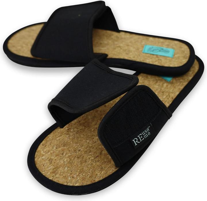 Actual product image ReUseMe Slippers mit Klettverschluss und Kork Innensole (36)