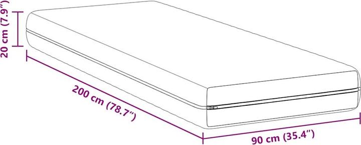 Produktbild vidaXL Federkernmatratze (Federkern, 90 x 200 cm)