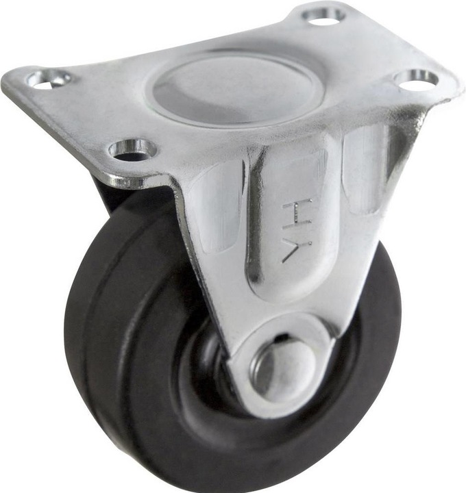 Actual product image Toolcraft Fixed castor Rubber screw plate