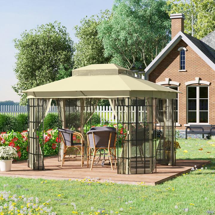 Produktbild Outsunny Pavillon mit Doppeldach (365 cm, 300 cm)