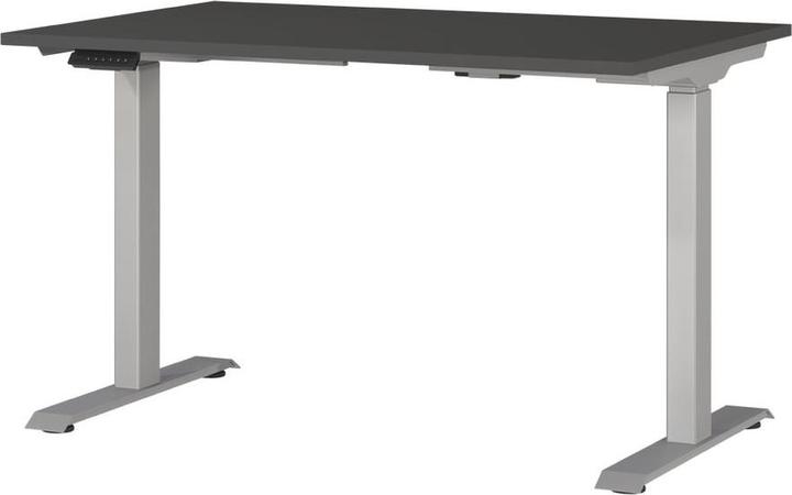 Produktbild Germania JET höhenverstellbarer Schreibtisch grafit rechteckig, T-Fuss-Gestell silber 120,0 x 80,0 cm (120 x 72 cm)