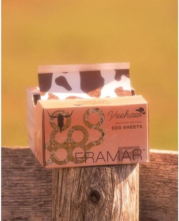 Immagine prodotto Framar Foil per capelli pop-up con stampa di mucca in rilievo per evidenziare le colorazioni