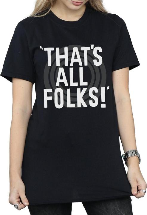 Immagine prodotto Looney Tunes That's All Folks Text Maglietta Ampia Donna (XXL)