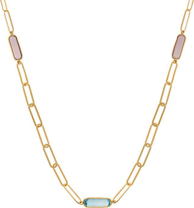 Image du produit Natsumi Schmuck Collier en or jaune 18K/750 Ancre améthyste, topaze bleue & quartz fumé 45cm (750/18 K Or jaune)